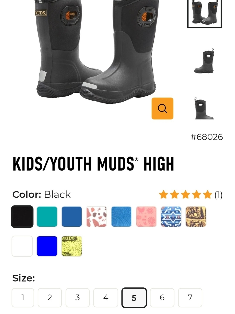 Kids/Youth High Rain Boots — Black